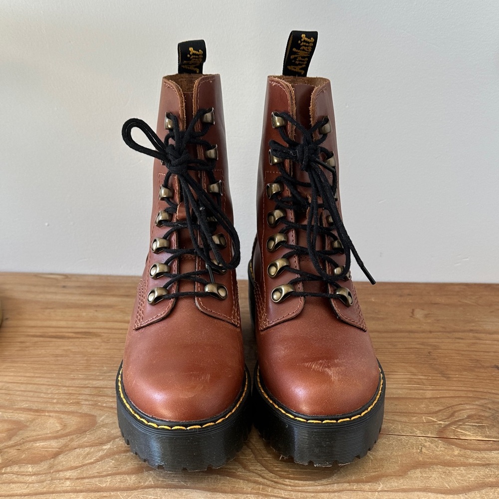 Dr. Martens Brown Leather Combat Boots